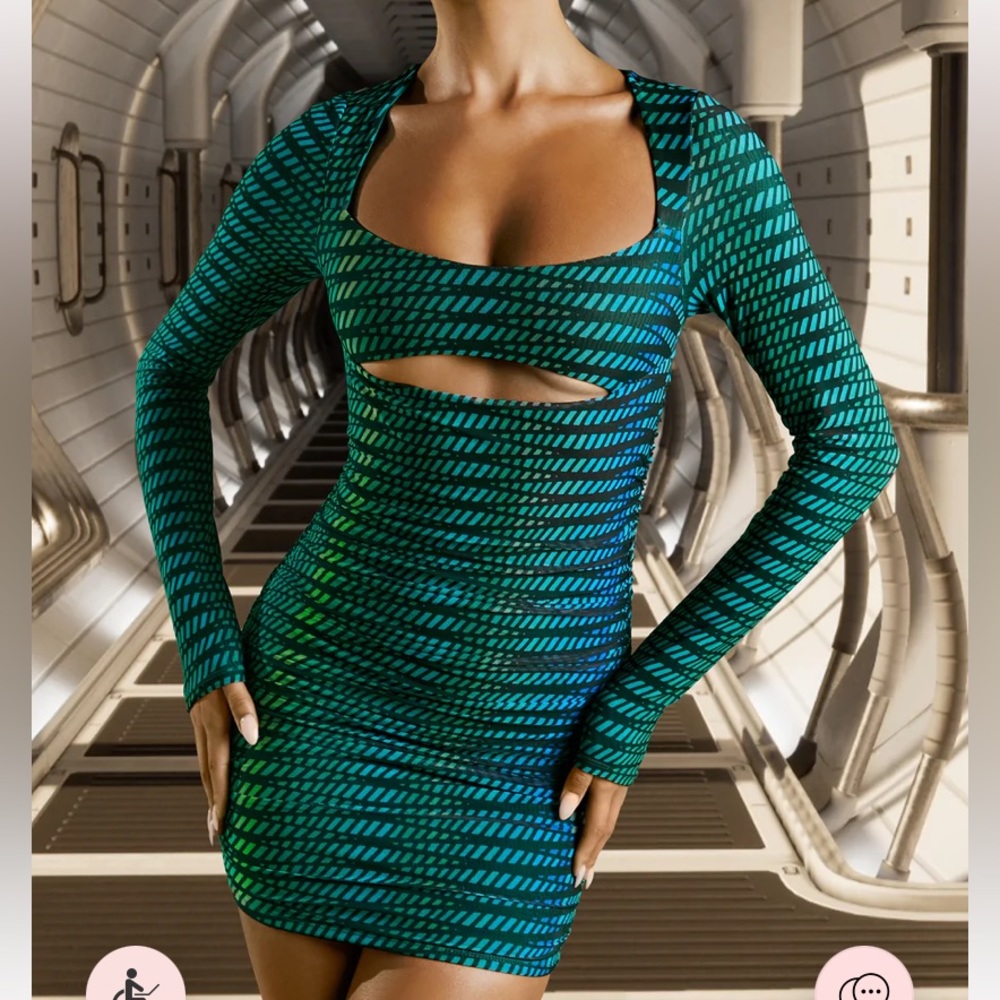 Oh Polly long sleeve cut out mini dress